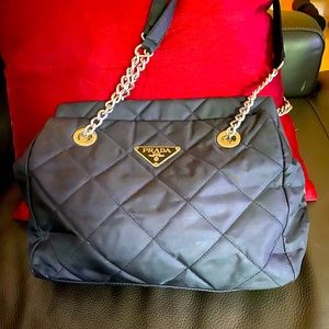 Prada bag with silver chain